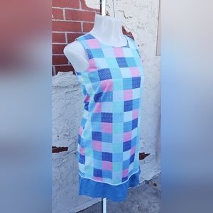 16 girls VINYARD VINES sleeves patchwork short dress shift whales cotton